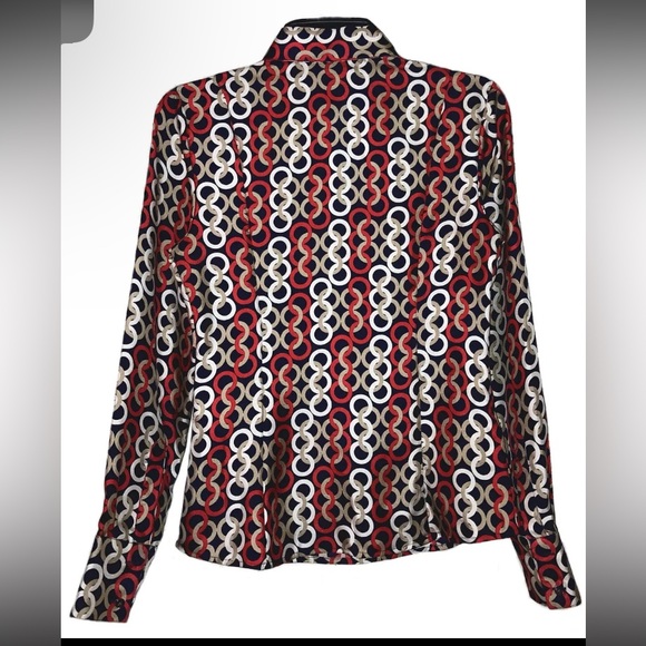 Ann Taylor Silk Chainlink Design Blouse - Picture 4 of 4